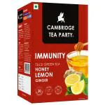 Cambridge Tea Party Immunity 30 Tea Bags (2.5g each) | (30 x 2.5gm), Honey Lemon Ginger Tulsi Green Tea (immunity booster with