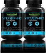 Naturewell Organic B Complex Vitamins B12 And Biotin For, Hair And Energy Pro, 60 Capsules Each (Pack Of 2)