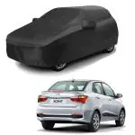 KEDIT Hyundai Xcent Car Cover Car Cover Hyundai Xcent Hyundai Xcent Body Cover Car Body Cover Hyundai Xcent Hyundai Xcent Car Body Cover Water Resistant - with Mirror Pockets (Black Colour)