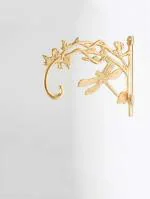 CASADECOR Metal Standard Dragonfly Style Handcrafted Wall Bracket to Hang Decorative Accessory, Golden