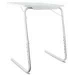 Honeysha Laptop Table Mate workspace Bed Table Matte Finish Plastic top 51 * 40 * 70cm Metal Stand Multipurpose tablemate (White)