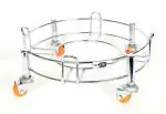 EPIC Premium Stainless Steel LPG Gas Cylinder Trolley | Cylinder Stand | Cylinder Trolley with Strong Wheels Heavy Duty Standard Size Highly Durable and Glossy Chrome | Pack of 5