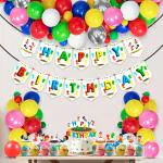 Zyozique Trampoline Birthday Party Decorations- Banner, Balloons, Cake & Cupcake Topper (Pack Of 37)
