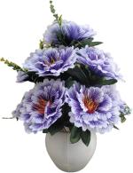 Abhay Flowers Anf Fashion Blue Plastic Silk Cosmos Artificial Flower With Pot - 12 Inch