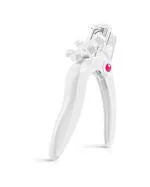 KIROH Nail Clippers for Acrylic Nails, White Adjustable Stainless Steel Acrylic Nail Clippers, Professional Rotary Nail Cutter for False Nail Tips, Manicure Nail Salon Tool