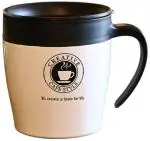 Baskety 330ml Travel Coffee Mug - Stainless Steel & Vacuum Insulated - Sliding Lid for Splash-Proof (Gold, Pack of 1)