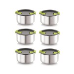 Magnus 7301S6 Round Steam Lock Stainless Steel Containers (6 pcs)