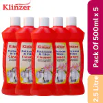 Klinzer Bathroom & Tiles Cleaner 2.5 Liters | Powerful, Eco-friendly & Non-Toxic | Tough on Stains, Sparkling Shine, and Fresh-Smelling | 500ml each pack of 5