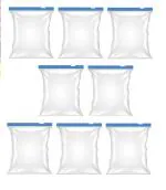 KUBAVA Zipper Bag For Food Storage, Ziplock Pouch for Vegetables and Fruits, Reusable, Transparent, (Pack of 8)
