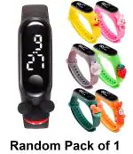 Ajoom Kids Band with Cartoon Touch Button Digital Watch Random Color Pack of 1