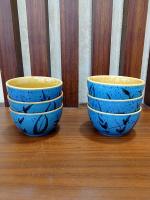 Caffeine Golden Ceramic Katori Bowl (Set Of 6)