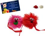 Kavim Kids Rakhi, Greeting Card (Two Fabric emoji kids Rakhi with greeting card, roli chawl)