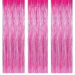 SPECIALYOU.IN Dark Pink Foil Curtain for Decoration, fringe curtains backdrop for decoration, Backdrop Curtain for Party, Foil curtains for birthday decoration,Birthday Backdrop for decor -3 pcs