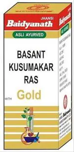Baidyanath (Jhansi) Basant Kusumakar Ras with Gold Ayurvedic Medicine (1 Pack, 25 Tablets in Each Pack)
