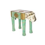 Baanmata International Handicraft Green Rectangle Mango Wood Bedside Table (50 x 24 x 40 cm)