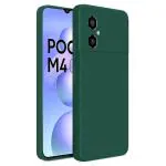 Rakulo For Poco M4 5G Liquid Silicone with Camera Protection Back Cover Case (Green)
