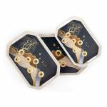Superware Melamine Hexa Serving Tray Set Gold Coin 1302/1303/1304 ( Set of 3)