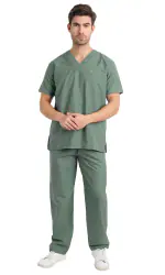 Febris Men's Collin Scrub Top & Pant (Green / Small)