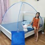 SKYNET SINGLE BED WHITE SKY BLUE POLYESTER FOLDABLE MOSQUITO NET-4X6ft