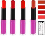 OUR BEAUTY Multicolor  Rich Colour Payoff Long Stay Soft Matte Lipstick , 14 G (Set Of 4)