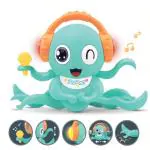 KTRS ENTERPRISE Baby Musical Octopus Toy Crawling Toy for Kids | Interactive Dancing Octopus with Music and LED Light Up Automatically Avoid Obstacle Toy | Tummy Time Toy for Infant Babies Boys Girls