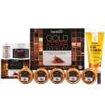 NutriGlow Gold Kesar Facial Kit (260gm) For Glowing Skin, Bleach Cream (43gm) Covers Up Unwanted Facial Hair With Anti Pollution Sunscreen lotion SPF 50 For Sun Protection 100ml (Pack of 3)