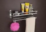 Flaner Stainless Steel Bathroom Shelf Rustproof Organizer Silver Towel Holder (Stainless Steel)