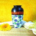 Dakshina Art, The Smell Of Soil 'Hand Painted' Abstract Home decor, Table decoration, Flower pots, living room Terracotta Vase (10 inch, Multicolor)
