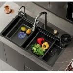 SPANCIA 30x18x9 inch | Anti Scratch | Ceramic Nano Coating | Stainless Steel 304 | Multifunction Sink | Waterfall Sink | All in One Sink | Digital Sink - 1 Pack