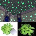 Sv Traders Green Color Fluorescent Glow in The Dark Star Wall Sticker(Pack of 40,Size:4x4 cm)