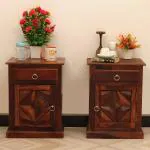 SheeshamCraft Tranquil Double Bedside Table In Furniture Sheesham Natural Colour
