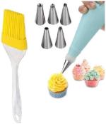 Urban Buy Multicolor Steel Nozzle And Big Oil Brush Kitchen Tool Set 7 pc