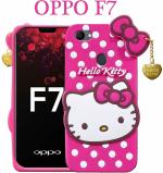 Aviaaz Oppo F7 Soft Rubberized TPU Girls Kitty Pink Silicon Back Cover