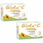 Gluta-C Skin Lightening Soap With Papaya Exfoliants, 135 G For Men And Women (Pack Of 2)