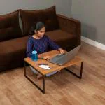 INVISIBLE BED Laptop Table Xl-Extra Large Heavy Duty Floor Desk For Sofa/Couch, Bed Side Table (Desert Walnut)