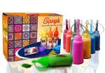 CraftVatika Set of 10 Rangoli Colour Powder Bottles, Diwali Decoration Items for Home