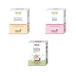 WON AYURVEDA Sandal### Rose And Baby Bathing Soap - (Pack Of 3)