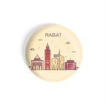 Dhcrafts Brown Metal Rabat Printed Fridge Magnet, 5.8 Cm