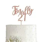 Festiko 21 Rose Gold Glitter 21st Birthday Cake Topper, Finally 21 Birthday Party Decorations, Supplies