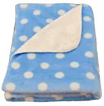 Brandonn White & Sky Blue Polka Dot Print Baby Blanket 100 cm x 75 cm(0-12M)