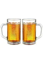 Luxuria Clear Plastic Unbreakable Beer Mug 500ml (Pack of 2)