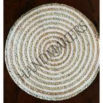 Handmakers Beige Jute Braided Round Place Mats, 30 Cm (Set Of 4)