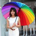 Kirtanworld Rainbow Umbrella | Colorful Umbrella | Sun Beach Umbrella for Men and Women | Rainy Day Accessory | Rain Umbrella | Windproof Umbrella | Travel Umbrella | Chhata | Chatri | Chhatree | Photoshoot Chhata (Pack of 1, 7L x 89W x 7H)