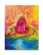 Tamatina Multicolor Religious Shankara One Who Has A Trident God Art Canvas Painting - 13X10 Inch