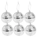 TIPTOP DECORATION Mirror Disco Ball (Silver) (6 Pieces) (6 Cm)