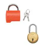 Godrej Locks Gold Abs, Brass Mylock Candy Baggage Lock With Nav-Tal 6 Levers 25Mm Long