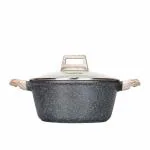 Carote Granite Non Stick Handi, Induction Stew Pot, Biriyani Pot, Kadai, Sauce Pot with Lid, 2.3L/20cm