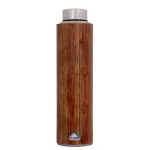 Home-Pro - Wooden Look UV Printing & 3D Embossed Water Bottle, Stainless Steel Bottle Wide Mouth, Leak Proof, BPA Free | Single Walled Suitable for Both Indoor & Outdoor 1000ML Capacity Set of 1
