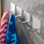 Tagve Silver Stainless Steel Adhesive Hooks (Pack of 4)