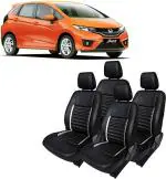 AUTO-SAFE Black, Silver PU Leather Car Seat Cover for Honda Jazz